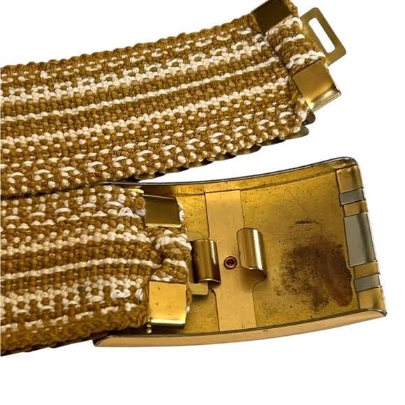 Vintage Metallic Silver & Gold Wide Stretch Scales Belt Retro Glam main image 5